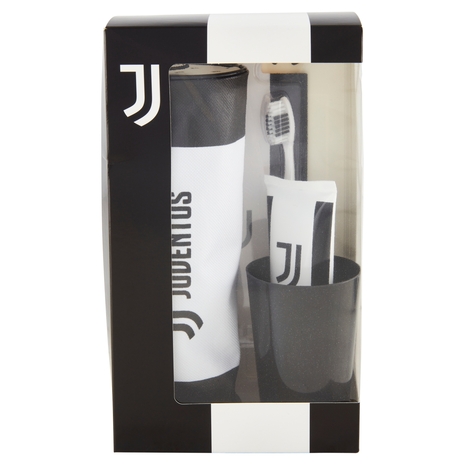 Juventus Dentifricio alla Menta 75 ml, Spazzolino Medio, Bicchiere, Fan Bag